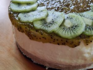 torta de queixo e kiwi