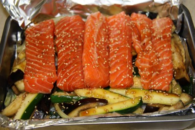 salmon verduras